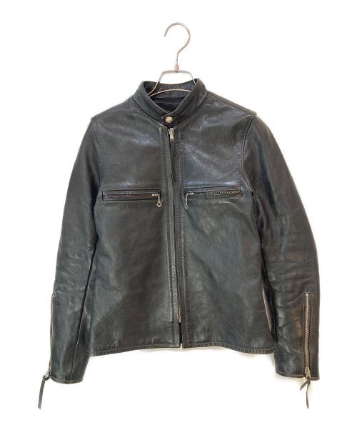THE REAL McCOY'S（ザ・リアルマッコイズ）THE REAL McCOY'S (ザ・リアルマッコイズ) Buco (ブコ) J-100 ホースハイド SINGLE RIDER'S JACKET ブラック サイズ:38の古着・服飾アイテム