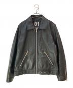 Liugoo Leathersリューグーレザーズ）の古着「VaLLet 01 SINGLE RIDERS JACKET」｜ブラック