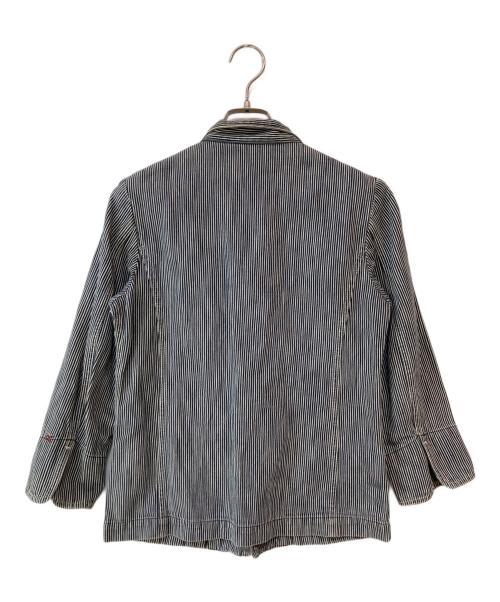 R BY 45rpm（アールバイフォーティファイブアールピーエム）R BY 45rpm (アールバイフォーティファイブアールピーエム) チャイナポタン ヒッコリー コットンジャケット グレー サイズ:2の古着・服飾アイテム