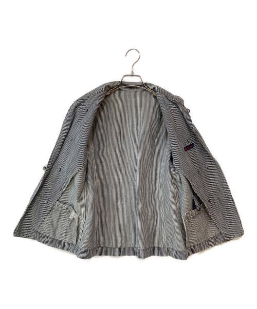 R BY 45rpm（アールバイフォーティファイブアールピーエム）R BY 45rpm (アールバイフォーティファイブアールピーエム) チャイナポタン ヒッコリー コットンジャケット グレー サイズ:2の古着・服飾アイテム