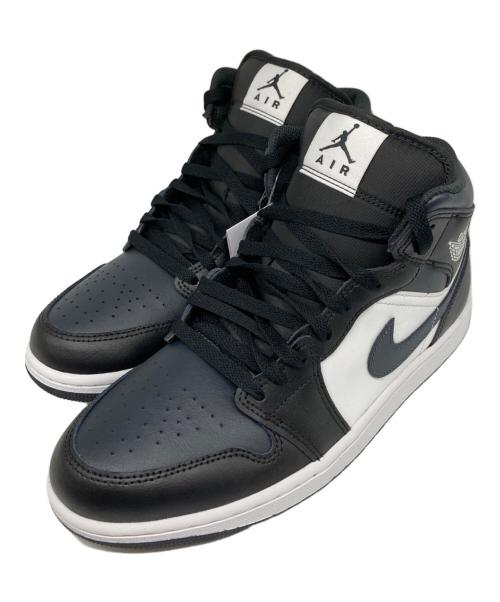 NIKE（ナイキ）NIKE (ナイキ) AIR JORDAN 1 MID BLACK/OFF NOIR-SUMMIT WHITE　エア ジョーダン ワン ミッド ブラック オフ ノワール サミット ホワイト ホワイト×ブラック サイズ:27.5の古着・服飾アイテム