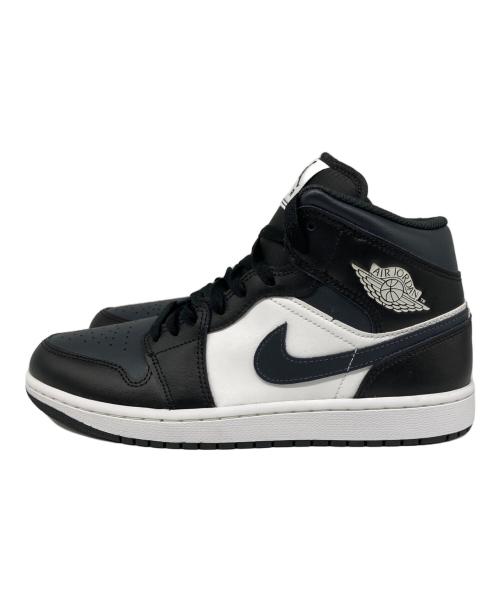 NIKE（ナイキ）NIKE (ナイキ) AIR JORDAN 1 MID BLACK/OFF NOIR-SUMMIT WHITE　エア ジョーダン ワン ミッド ブラック オフ ノワール サミット ホワイト ホワイト×ブラック サイズ:27.5の古着・服飾アイテム