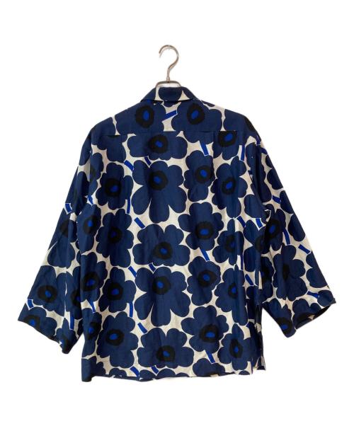 marimekko（マリメッコ）marimekko (マリメッコ) ウニッコワイドシャツ ブルー×ホワイト サイズ:38の古着・服飾アイテム