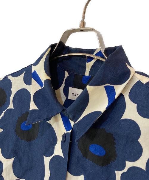 marimekko（マリメッコ）marimekko (マリメッコ) ウニッコワイドシャツ ブルー×ホワイト サイズ:38の古着・服飾アイテム