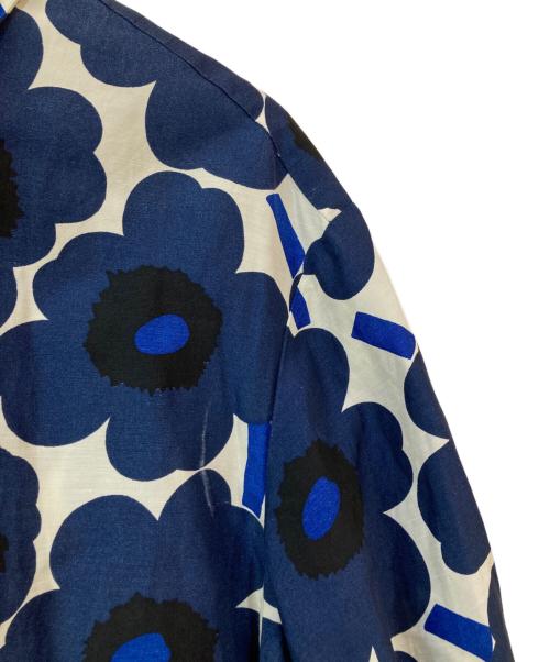 marimekko（マリメッコ）marimekko (マリメッコ) ウニッコワイドシャツ ブルー×ホワイト サイズ:38の古着・服飾アイテム