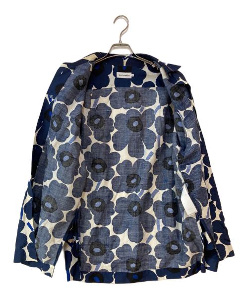 marimekko（マリメッコ）marimekko (マリメッコ) ウニッコワイドシャツ ブルー×ホワイト サイズ:38の古着・服飾アイテム