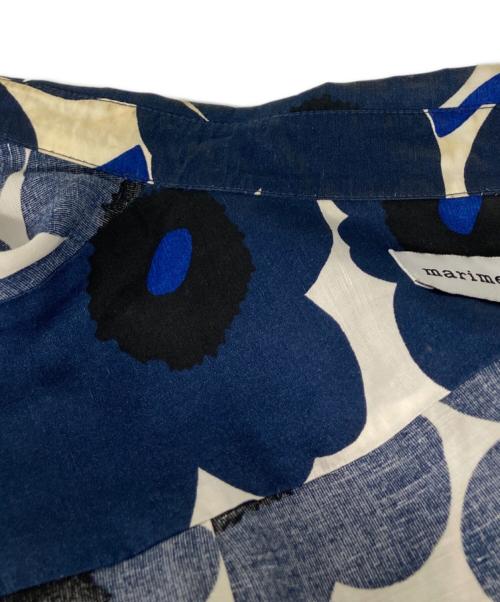 marimekko（マリメッコ）marimekko (マリメッコ) ウニッコワイドシャツ ブルー×ホワイト サイズ:38の古着・服飾アイテム