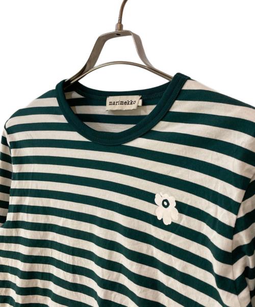 marimekko（マリメッコ）marimekko (マリメッコ) タサライタウニッコロンT グリーン×ホワイト サイズ:Mの古着・服飾アイテム