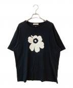 marimekkoマリメッコ）の古着「Erna Unikko Placement Tシャツ」｜ブラック