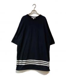 Y-3（ワイスリー）の古着「OVERSIZED SS TEE - STRIPES / オーバーサイズ 3ストライプ バックロゴ Tシャツ」｜ブラック