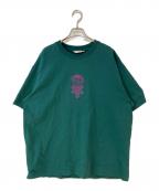 marimekkoマリメッコ）の古着「Linjat Vihkiruusu Placement Tシャツ」｜グリーン