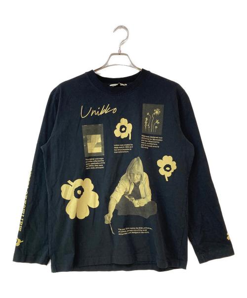 marimekko（マリメッコ）marimekko (マリメッコ) Biitti Unikko Tribute Placement 60th 　ビィッティ ウニッコ トリビュート プレイスメント シックスティース　カットソー ブラック サイズ:Sの古着・服飾アイテム