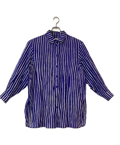 marimekko（マリメッコ）marimekko (マリメッコ) Akviferi Piccolo /アクヴィフェリ・ピッコロリネンシャツ ブルー×ホワイト サイズ:36の古着・服飾アイテム