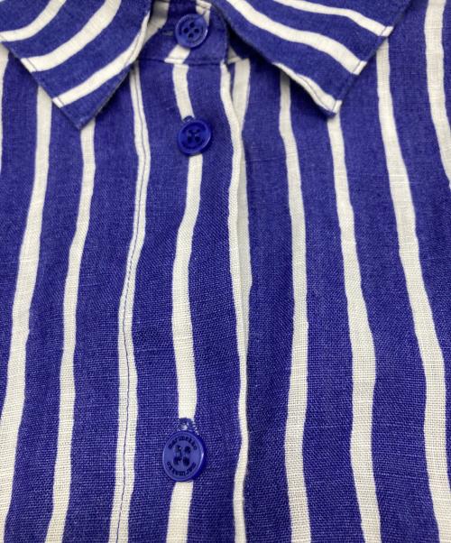 marimekko（マリメッコ）marimekko (マリメッコ) Akviferi Piccolo /アクヴィフェリ・ピッコロリネンシャツ ブルー×ホワイト サイズ:36の古着・服飾アイテム