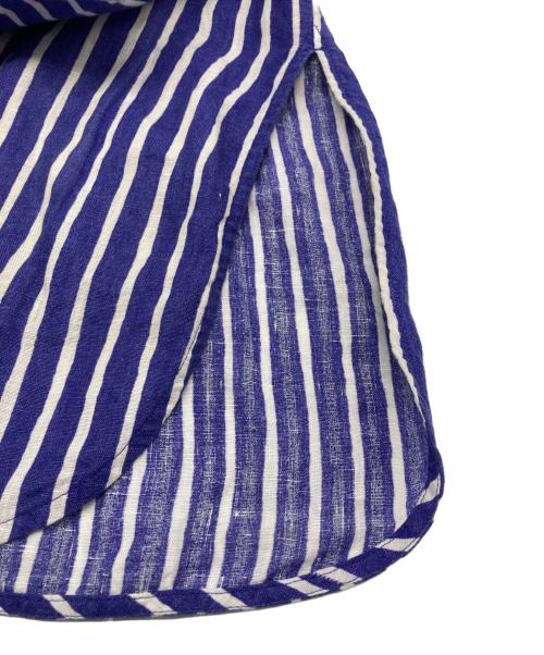 marimekko（マリメッコ）marimekko (マリメッコ) Akviferi Piccolo /アクヴィフェリ・ピッコロリネンシャツ ブルー×ホワイト サイズ:36の古着・服飾アイテム