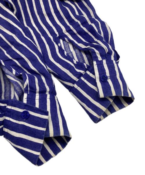 marimekko（マリメッコ）marimekko (マリメッコ) Akviferi Piccolo /アクヴィフェリ・ピッコロリネンシャツ ブルー×ホワイト サイズ:36の古着・服飾アイテム