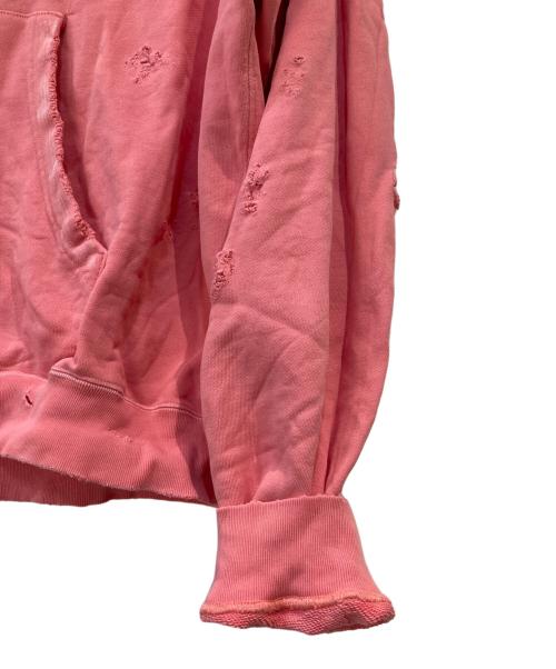 MONKEY TIME（モンキータイム）MONKEY TIME (モンキータイム) フレンチテリー ディストレスト フルジップ フーディー ピンク サイズ:XLの古着・服飾アイテム