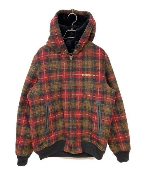 BACK CHANNEL（バックチャンネル）BACK CHANNEL (バックチャンネル) ムーンチェックウールフーデッドジャケット レッド サイズ:Lの古着・服飾アイテム