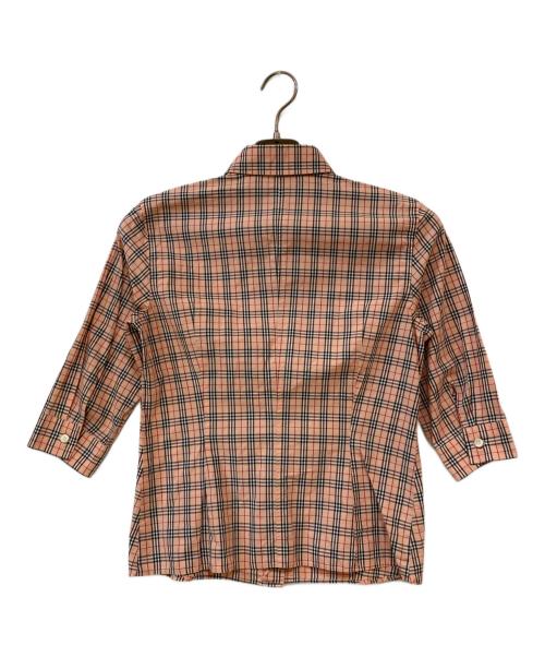 BURBERRY BLUE LABEL（バーバリー ブルー レーベル）BURBERRY BLUE LABEL (バーバリー ブルー レーベル) チェックシャツ ピンク サイズ:38の古着・服飾アイテム