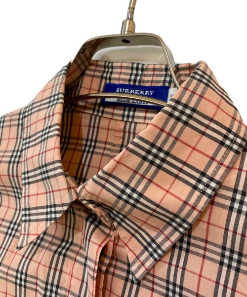 BURBERRY BLUE LABEL（バーバリー ブルー レーベル）BURBERRY BLUE LABEL (バーバリー ブルー レーベル) チェックシャツ ピンク サイズ:38の古着・服飾アイテム