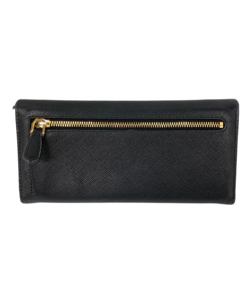 PRADA（プラダ）PRADA (プラダ) サフィアーノレザー ロングウォレット ブラック サイズ:なしの古着・服飾アイテム