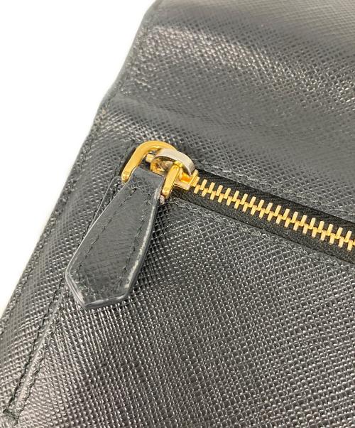 PRADA（プラダ）PRADA (プラダ) サフィアーノレザー ロングウォレット ブラック サイズ:なしの古着・服飾アイテム