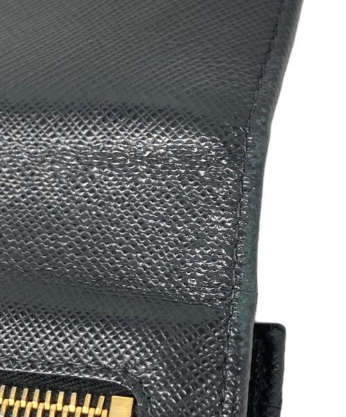 PRADA（プラダ）PRADA (プラダ) サフィアーノレザー ロングウォレット ブラック サイズ:なしの古着・服飾アイテム