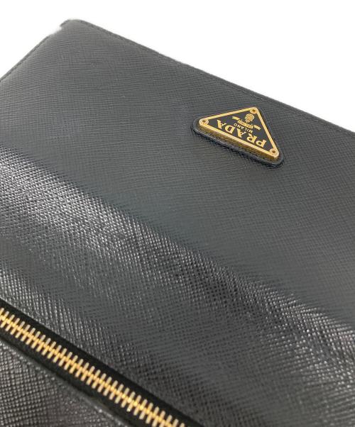 PRADA（プラダ）PRADA (プラダ) サフィアーノレザー ロングウォレット ブラック サイズ:なしの古着・服飾アイテム