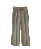 Mame Kurogouchiマメクロゴウチ）の古着「Triacetate Flared Suits Trousers　トリアセテート・フレア・スーツ・トラウザーズ」｜ベージュ