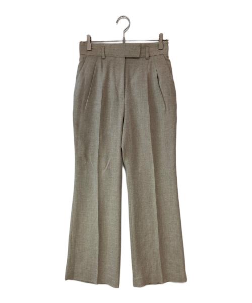 Mame Kurogouchi（マメクロゴウチ）Mame Kurogouchi (マメクロゴウチ) Triacetate Flared Suits Trousers　トリアセテート・フレア・スーツ・トラウザーズ ベージュ サイズ:2の古着・服飾アイテム