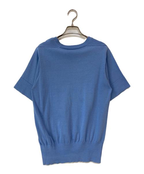 HYKE（ハイク）HYKE (ハイク) CREW NECK HALF-SLV SWEATER ブルー サイズ:1の古着・服飾アイテム
