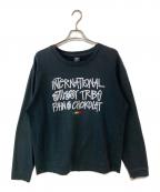 stussyステューシー）の古着「プリントスウェット」｜ブラック