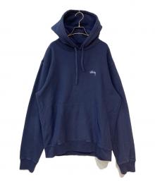 stussy（ステューシー）の古着「STOCK LOGO HOODIE」｜ネイビー