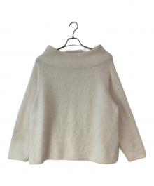 Plage（プラージュ）の古着「Fur Off Neck　ファー オフ ネック　 ニット」｜ホワイト