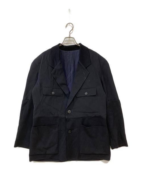 ISSEY MIYAKE（イッセイミヤケ）ISSEY MIYAKE (イッセイミヤケ) ニット切替テーラードジャケット ネイビー サイズ:Mの古着・服飾アイテム