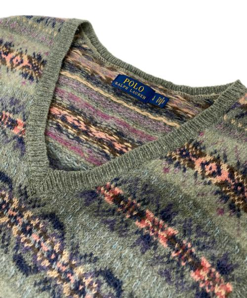 POLO RALPH LAUREN（ポロ・ラルフローレン）POLO RALPH LAUREN (ポロ・ラルフローレン) フェアアイル ニットベスト グレー サイズ:Lの古着・服飾アイテム