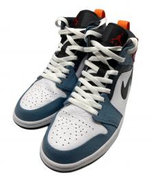 NIKE×FACETASM（ナイキ×ファセッタズム）の古着「AIR JORDAN 1 MID SE FEARLESS APLA　エア ジョーダン ワン ミッド エスイー フィアレス エーピーエルエー /  エアジョーダン 1 ミッド SE フィアレス ミッドカットスニーカー」｜WHITE/BLACK-CELESTIA