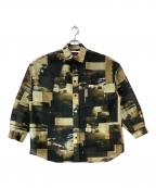 MAISON SPECIALメゾンスペシャル）の古着「ランドスケーププリントプライムオーバーシアーシャツ」｜ブラック