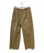 Maison Margielaメゾンマルジェラ）の古着「21AW Wide Leg Tailored Trousers タックワイドチノパンツ」｜ベージュ