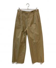 Maison Margiela（メゾンマルジェラ）の古着「21AW Wide Leg Tailored Trousers タックワイドチノパンツ」｜ベージュ