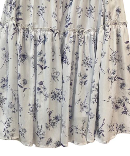 LILLIAN CARAT（リリアンカラット）LILLIAN CARAT (リリアンカラット) バリエーションプリントティアードワンピース ブルー サイズ:2の古着・服飾アイテム