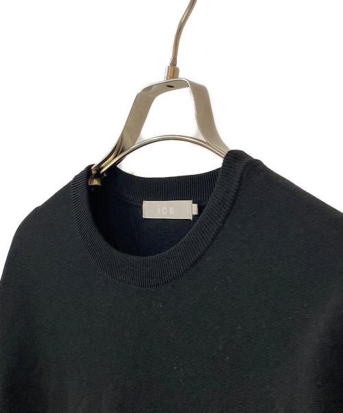 icB（アイシービー）icB (アイシービー) シンセティックダブルフェイス ニットプルオーバー ブラック サイズ:Sの古着・服飾アイテム