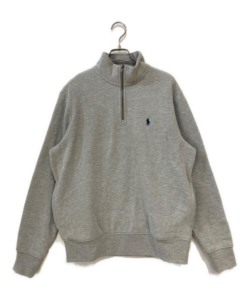 POLO RALPH LAUREN（ポロ・ラルフローレン）POLO RALPH LAUREN (ポロ・ラルフローレン) ハーフジップ RL フリース スウェットシャツ グレー サイズ:Mの古着・服飾アイテム