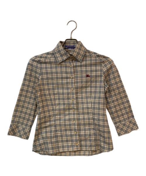 BURBERRY BLUE LABEL（バーバリー ブルー レーベル）BURBERRY BLUE LABEL (バーバリー ブルー レーベル) ノヴァチェックシャツ ベージュ サイズ:36の古着・服飾アイテム