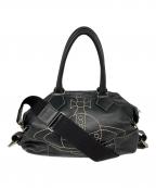 Vivienne Westwoodヴィヴィアンウエストウッド）の古着「ビッグオーブステッチ レザー 2WAYショルダーバッグ」｜ブラック