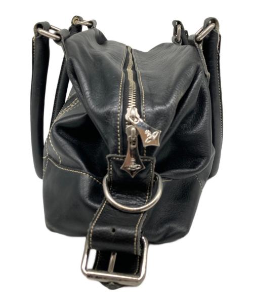 Vivienne Westwood（ヴィヴィアンウエストウッド）Vivienne Westwood (ヴィヴィアンウエストウッド) ビッグオーブステッチ レザー 2WAYショルダーバッグ ブラックの古着・服飾アイテム