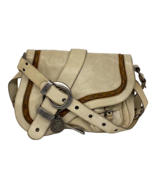 Christian Dior（クリスチャン ディオール）Christian Dior (クリスチャン ディオール) Gaucho ガウチョ レザワンショルダーバッグ ベージュ サイズ:なしの古着・服飾アイテム