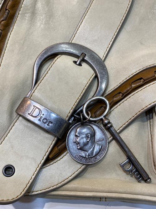 Christian Dior（クリスチャン ディオール）Christian Dior (クリスチャン ディオール) Gaucho ガウチョ レザワンショルダーバッグ ベージュ サイズ:なしの古着・服飾アイテム