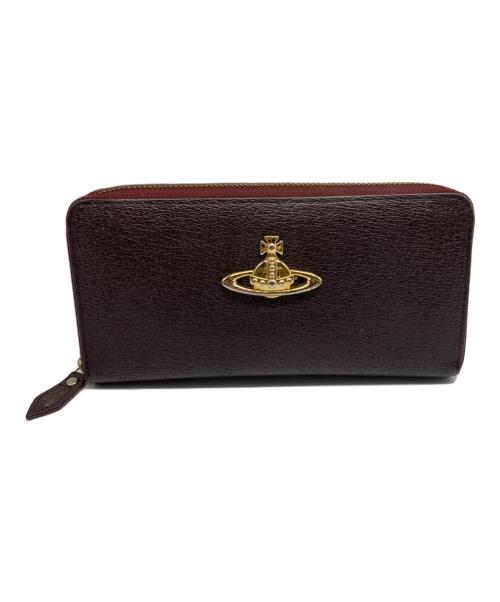 Vivienne Westwood（ヴィヴィアンウエストウッド）Vivienne Westwood (ヴィヴィアンウエストウッド) ディアマンテ オーブ ラウンドファスナー長財布 ブラウンの古着・服飾アイテム