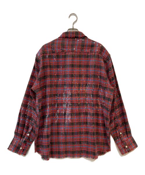 AFB（エーエフビー）AFB (エーエフビー) SPANGLE SHIRTS レッド サイズ:Mの古着・服飾アイテム